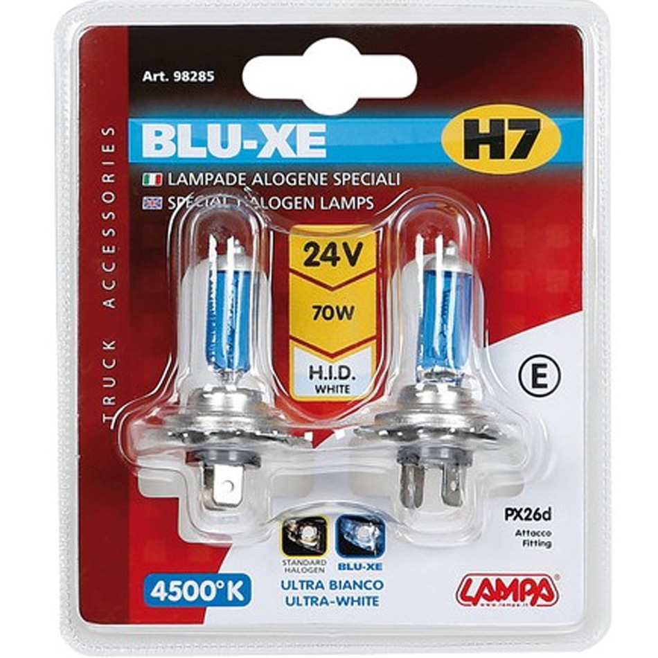 Paire d'ampoules Ultra-blanc Halogene blu-xe H7 70 W 24 V - La Boutique de  la Route