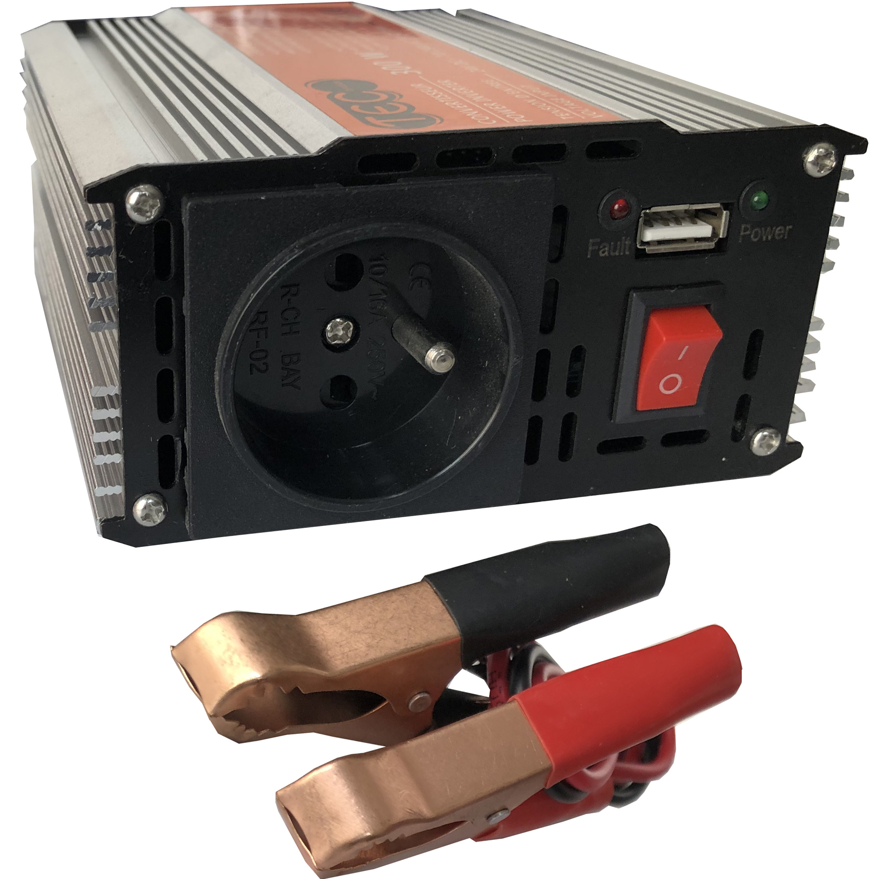 Convertisseur de tension automatique 12-24V / 220V - 800 W avec prise USB  2.1 A pas cher 