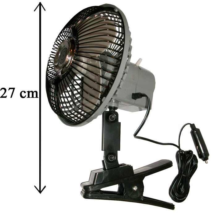 Ventilateur oscillant à pince (18 cm) 7 pouces en 12V ou en 24 V