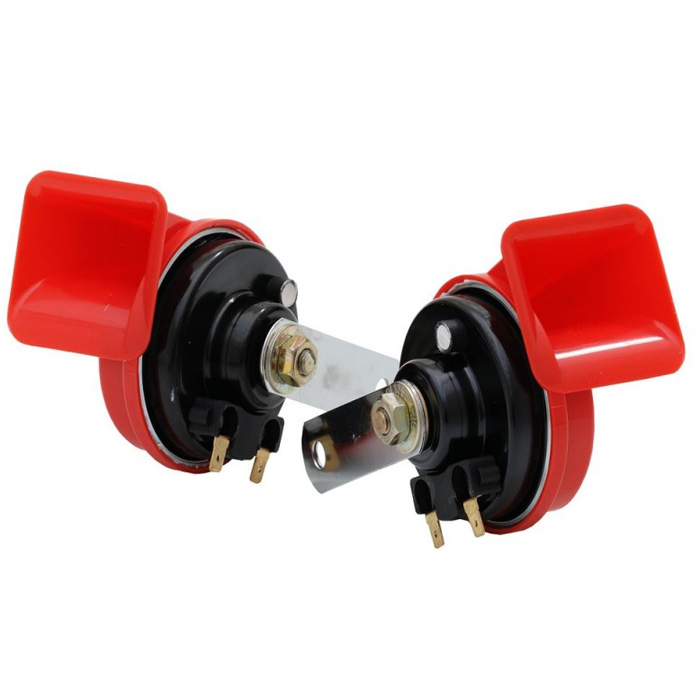 Inconnu Klaxon Cromato 2 Trombe 24V - Suono Potente Per Auto E Moto