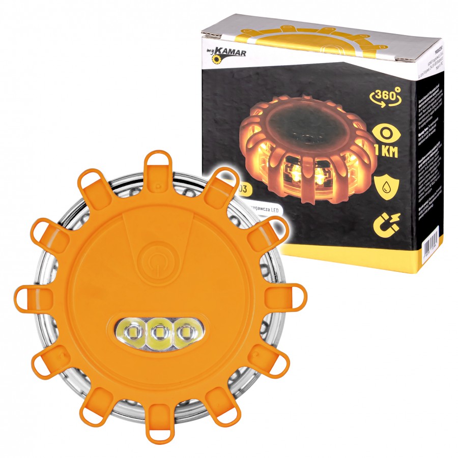 Balise flash à led orange de signalisation -visible à 1 km - Voyant d'avertissement en cas de panne ou accident – Image 6