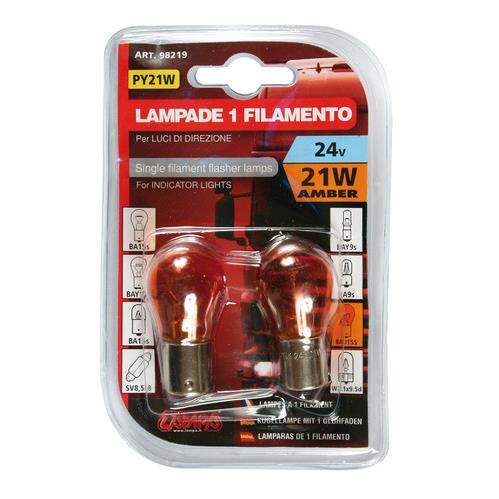 Paire d'ampoules orange pour feux clignotant 24V 21W PY21W - La Boutique de  la Route