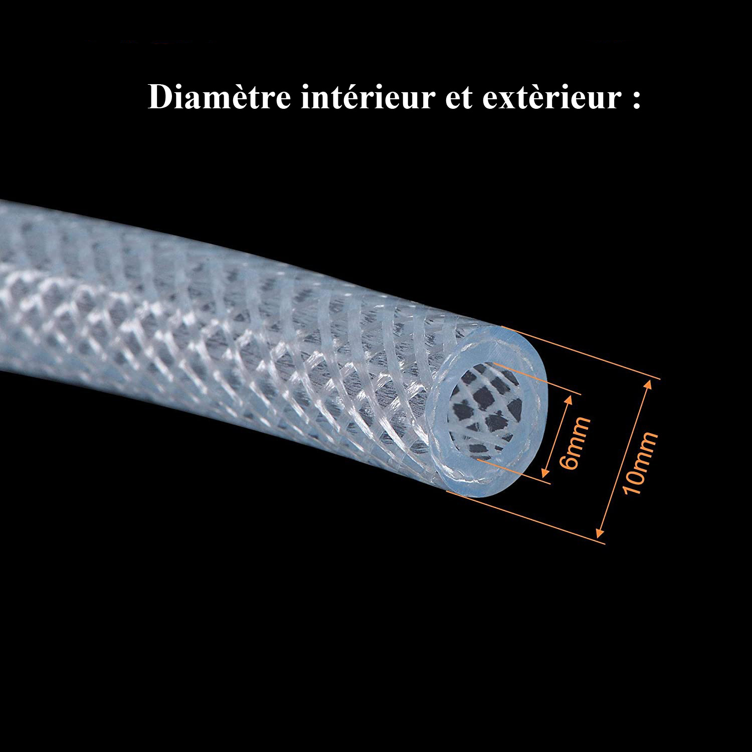 Tuyau air cristal 10 mètres : flexible à air comprimé pour compresseur