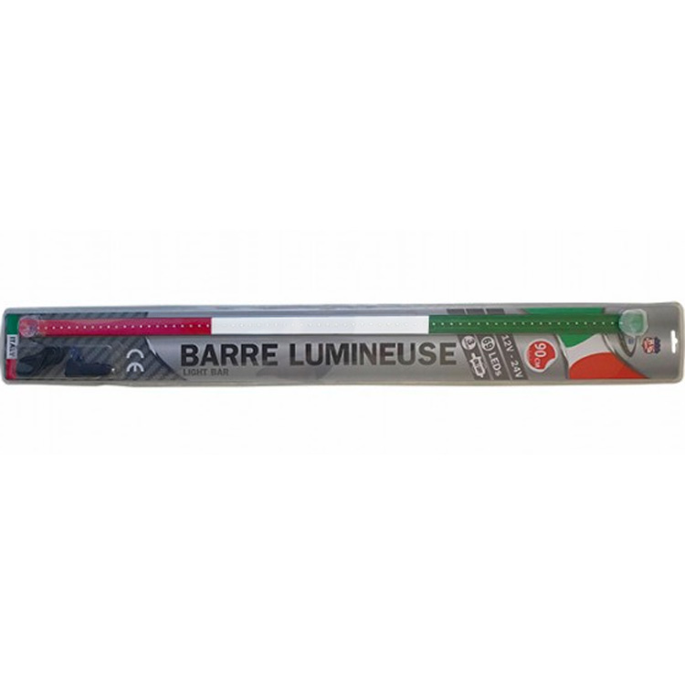 BARRE LUMINEUSE INOX 24V 3 x 6 LEDS 40CM FRANCE BLEU-BLANC-ROUGE