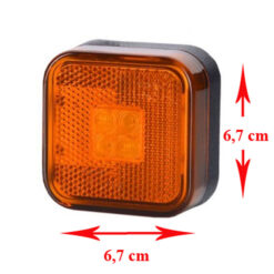 Feu double flash LED orange carré pour fixation sur fond plat