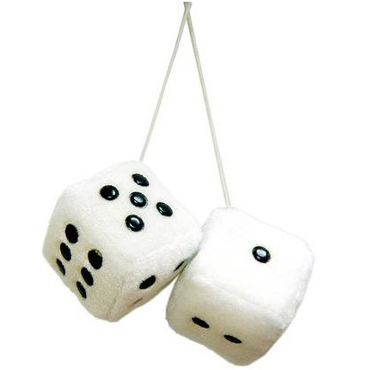 Paire de dès blanc désodorisant