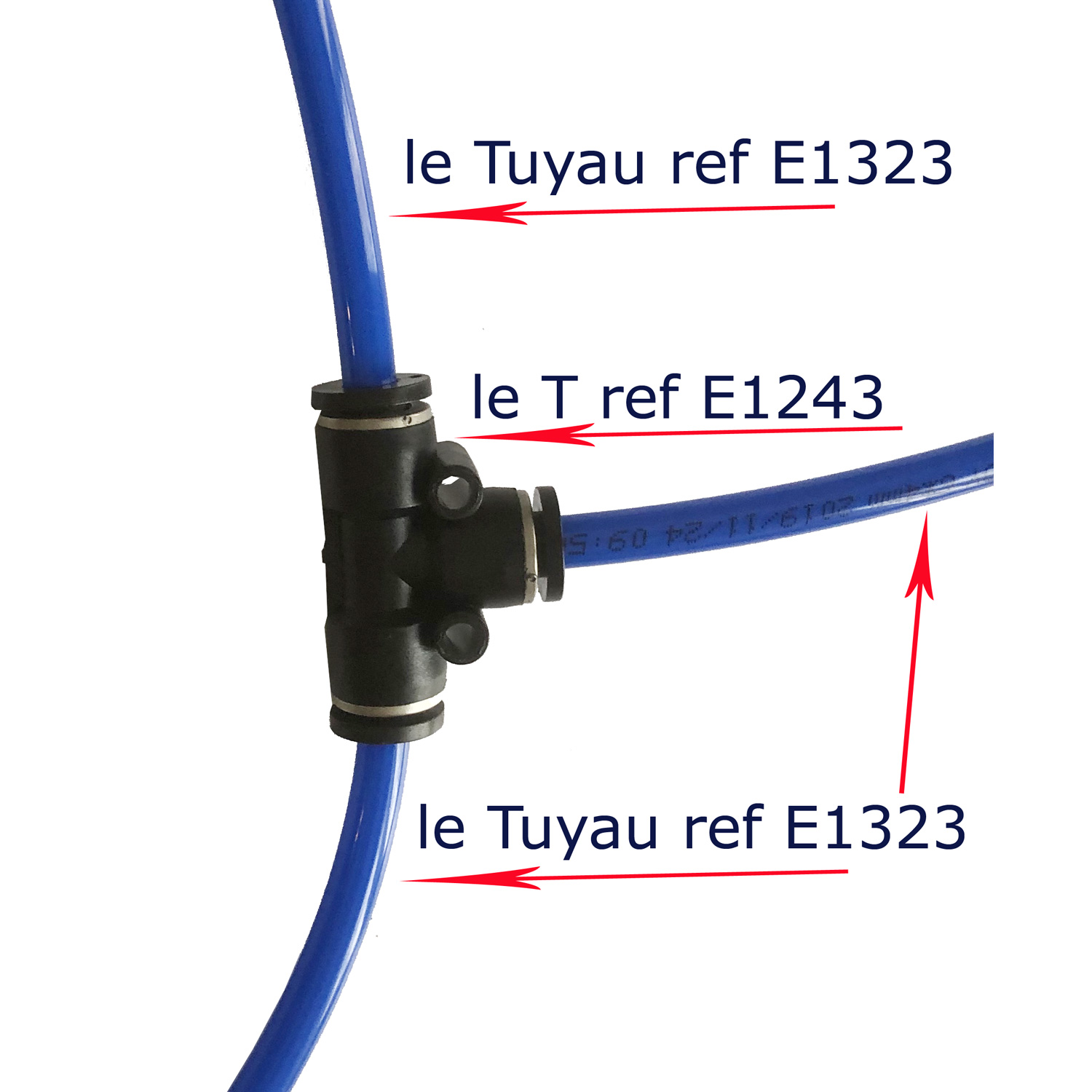 Réducteur Pièce en T 6 - 8 - 6 mm Raccord Tuyau Connecteur