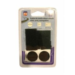 Velcro 8 paires de scratch velours ahesifs, ronds, carrés, rectangulaires