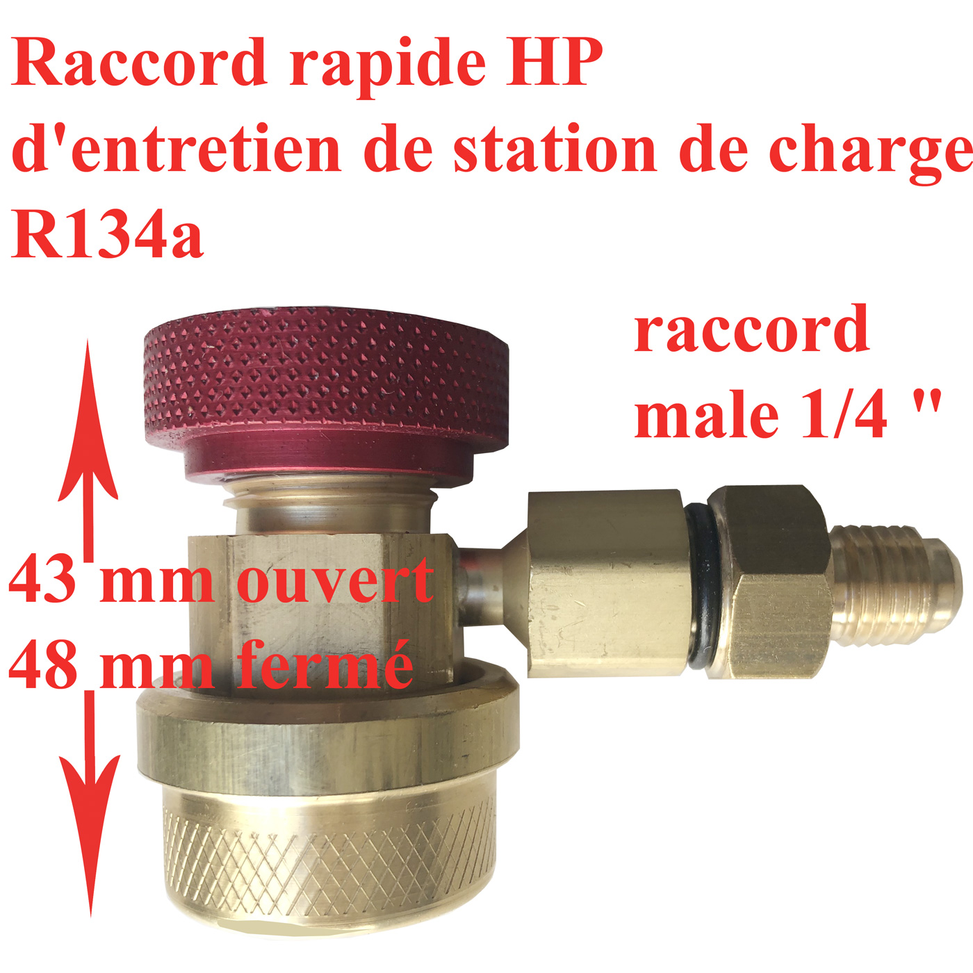 Paire de raccords rapides de joints de fluorure de climatisation de voiture  R134a pour réfrigérant R134a