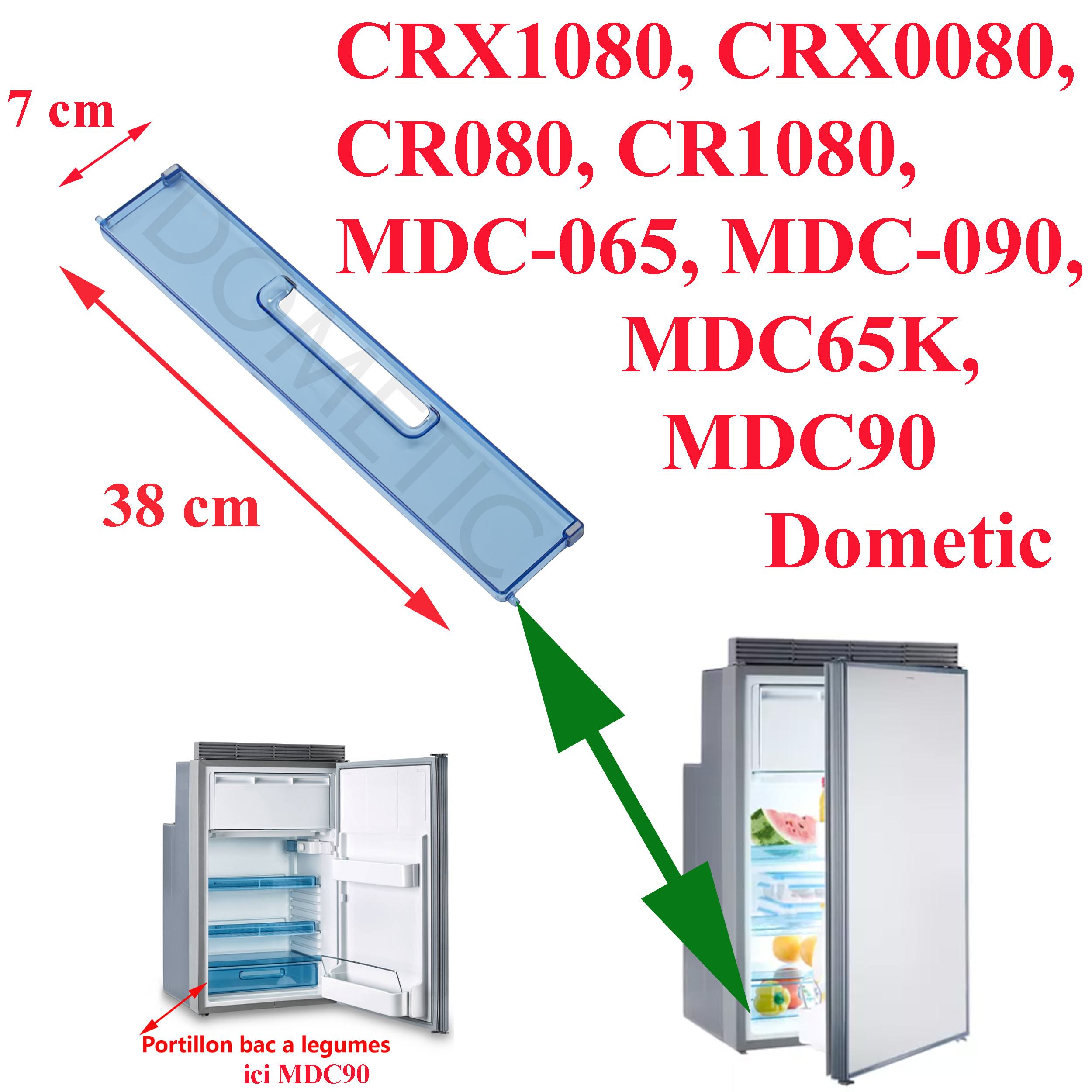 Dometic, porte du bac à légumes des CRX1080, CRX0080, CR080, CR1080, MDC-065, MDC-090, MDC65K, MDC90 – Image 10