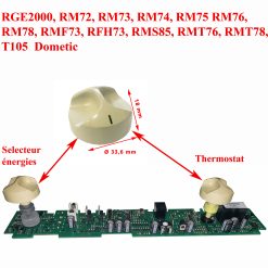 Dometic, bouton rotatif thermostat ou sélecteur énergie pour les modèles suivants :RGE2000, RM72, RM73, RM74, RM75 RM76, RM78, RMF73, RFH73, RMS85, RMT76, RMT78, T105