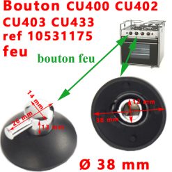 SMEV , un bouton rotatif noir argent soit pour le feu, soit pour le four - Dometic : CU400, CU401, CU402, CU404, CU407, CU433