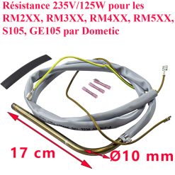 Dometic, résistance pour réfrigérateur trimixtes 235V/125W pour les RM4213s, RM4271, RM4281, RM270, RM301... par Dometic - disponible fin Aout ou bien voir la reference EW396