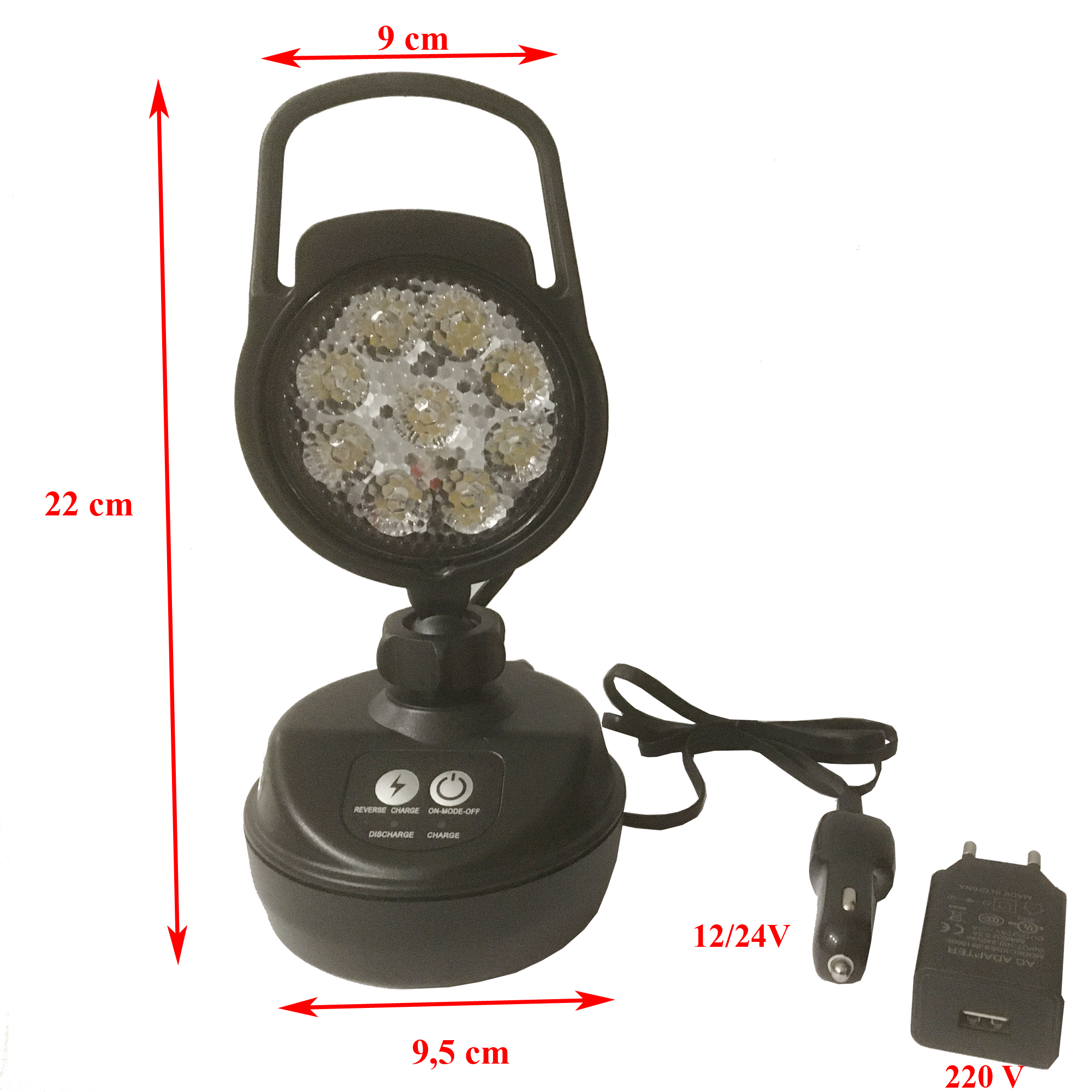 Lampe de machine avec base magnétique, lumière LED magnétique 9 W
