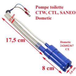 Pompe pour les toilettes Dometic : CTW4110, SANEOCW, CTS4110, CTW3050, CTW3110, CTW4050, CTW4110, SANEOBW, SANEOCW - DISPONIBLE VERS LE 18 AOUT 2026