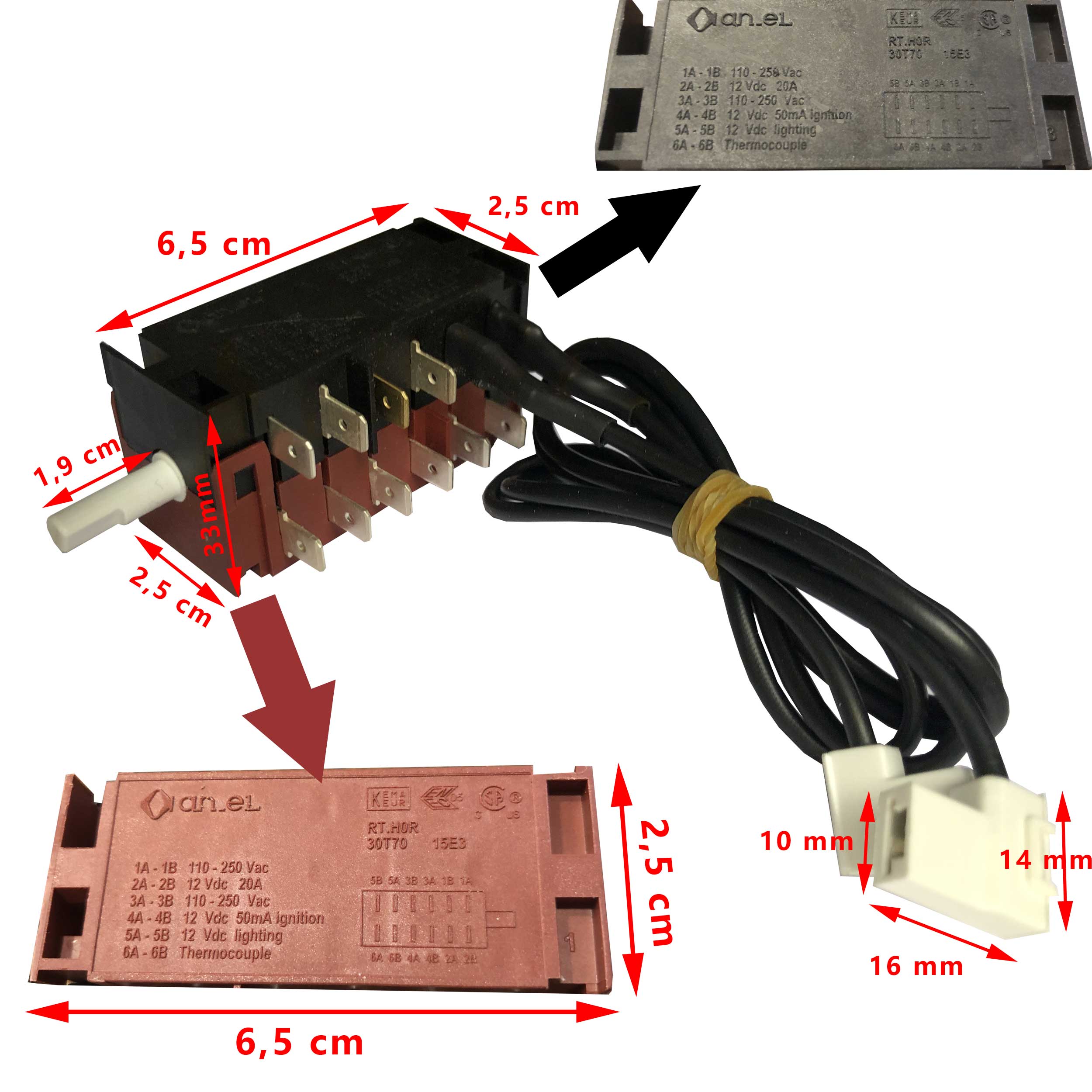 Interrupteur sélecteur, qui permet de choisir l'énergie: 12V, 220V, Gaz  pour le fonctionnement du refrigerateur à absorption trimixte Dometic - La  Boutique de la Route