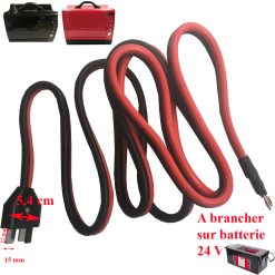 Cable pour le branchement aux batteries du Micro-ondes 7 litres, la puissance du micro-ondes sera de 450W