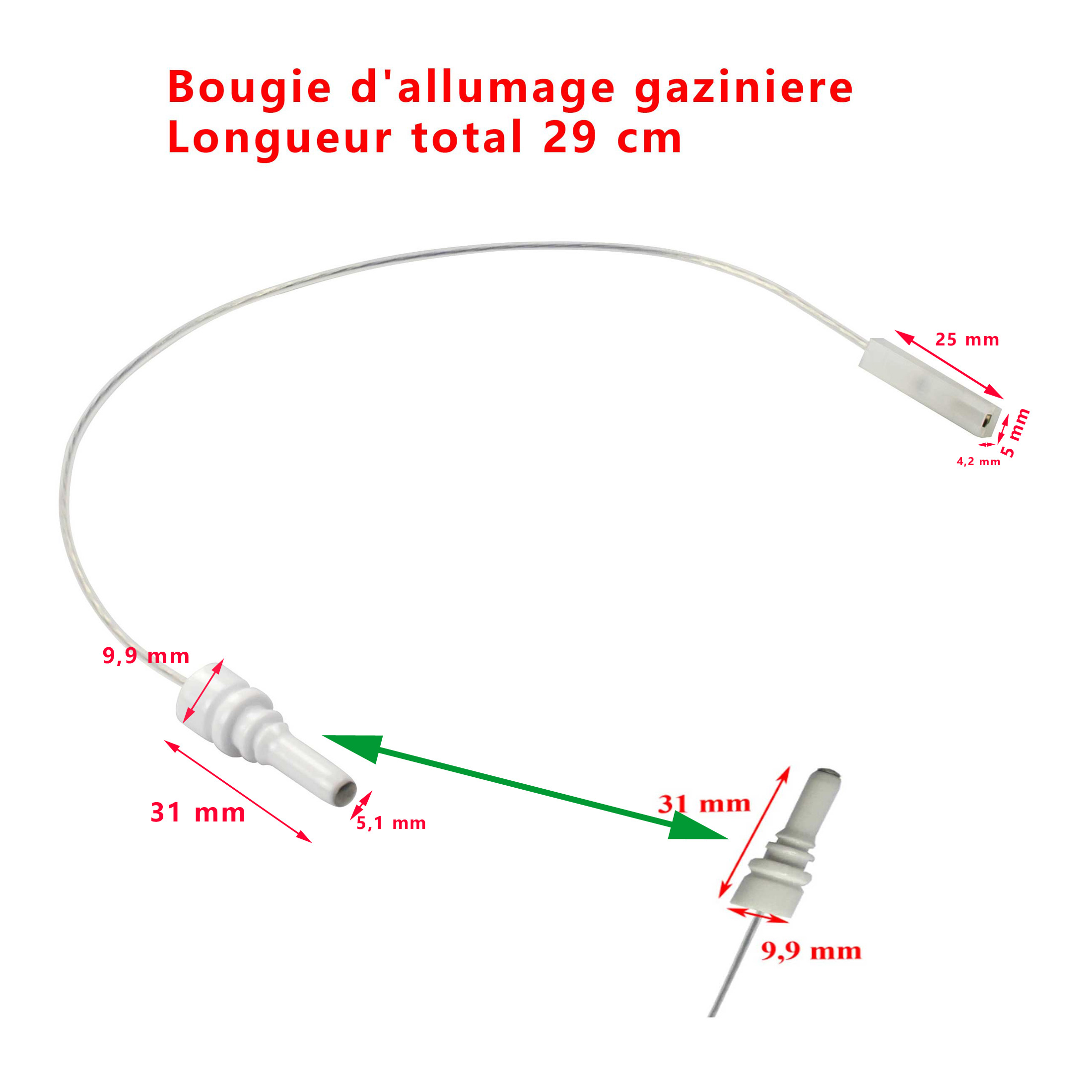 Une bougie ou partie de l'allumage electrique des gazinières SMEV ou Dometic pour CE09-DF..., MO7123..., PI0913..., Moonlight Dometic