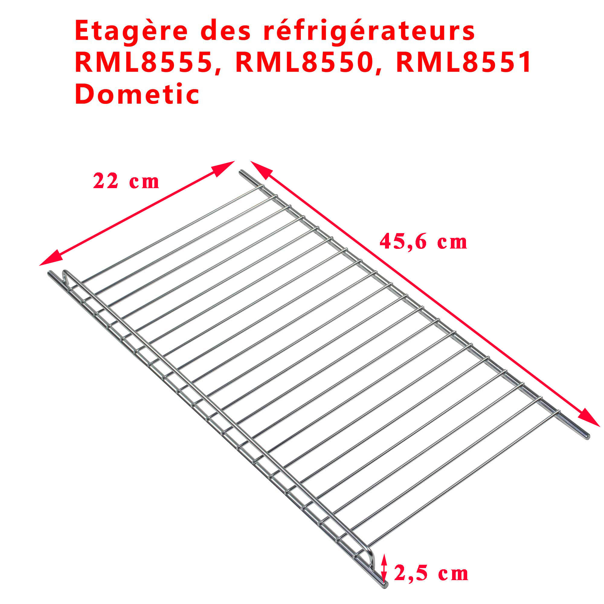 Grille, étagère ou clayette des réfrigérateurs RML8555, RML8550, RML8551 par Dometic