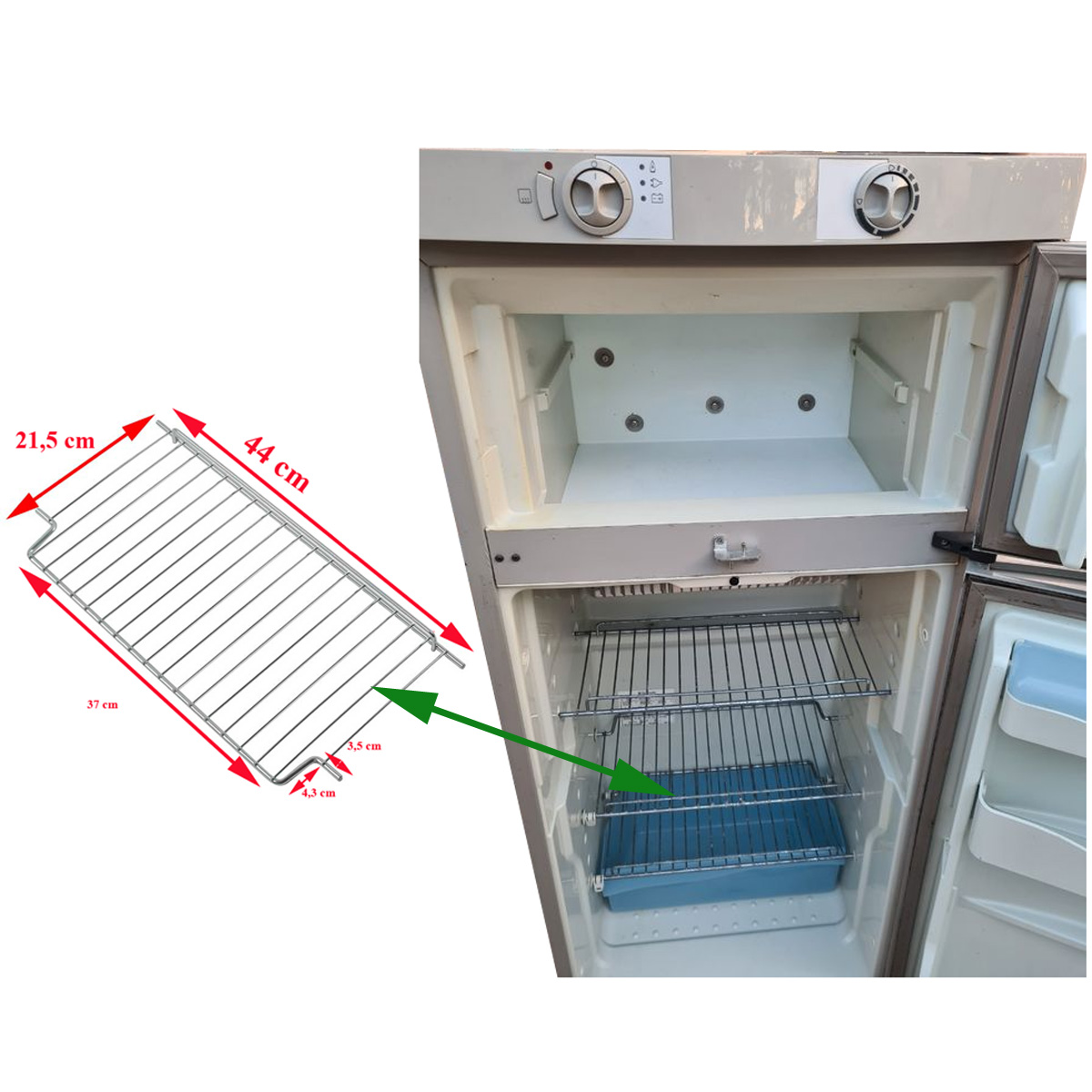 Dometic, RM76, RMT76, grille, étagère ou clayette des réfrigérateurs RM7600L, RM7601L, RM7605L, RM7650L, RM7651L, RM7655L, RMT7650L, RMT7651L, RMT7655L – Image 2