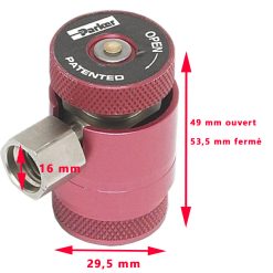 Coupleur Haute Pression HP, ou raccord HP pour station de charge du R1234yf par PARKER