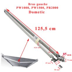 Prostor 500, Prostor 550, Dometic PW1000, PW1500 bras GAUCHE pour les stores camping-car