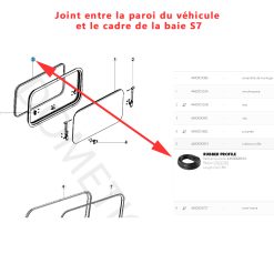 Seitz, joint BG1356 entre la paroi du véhicule et le cadre de la baie d'une longueur 5m pour S7 fenêtre par Dometic