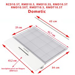 Dometic, étagère au-dessus du bac à légumes 2890716-0 RCD10.5T, RMD10.5, RMD10.5S, RMD10.5T, RMD10.5XT, RMDT10.5, RMDT10.5T