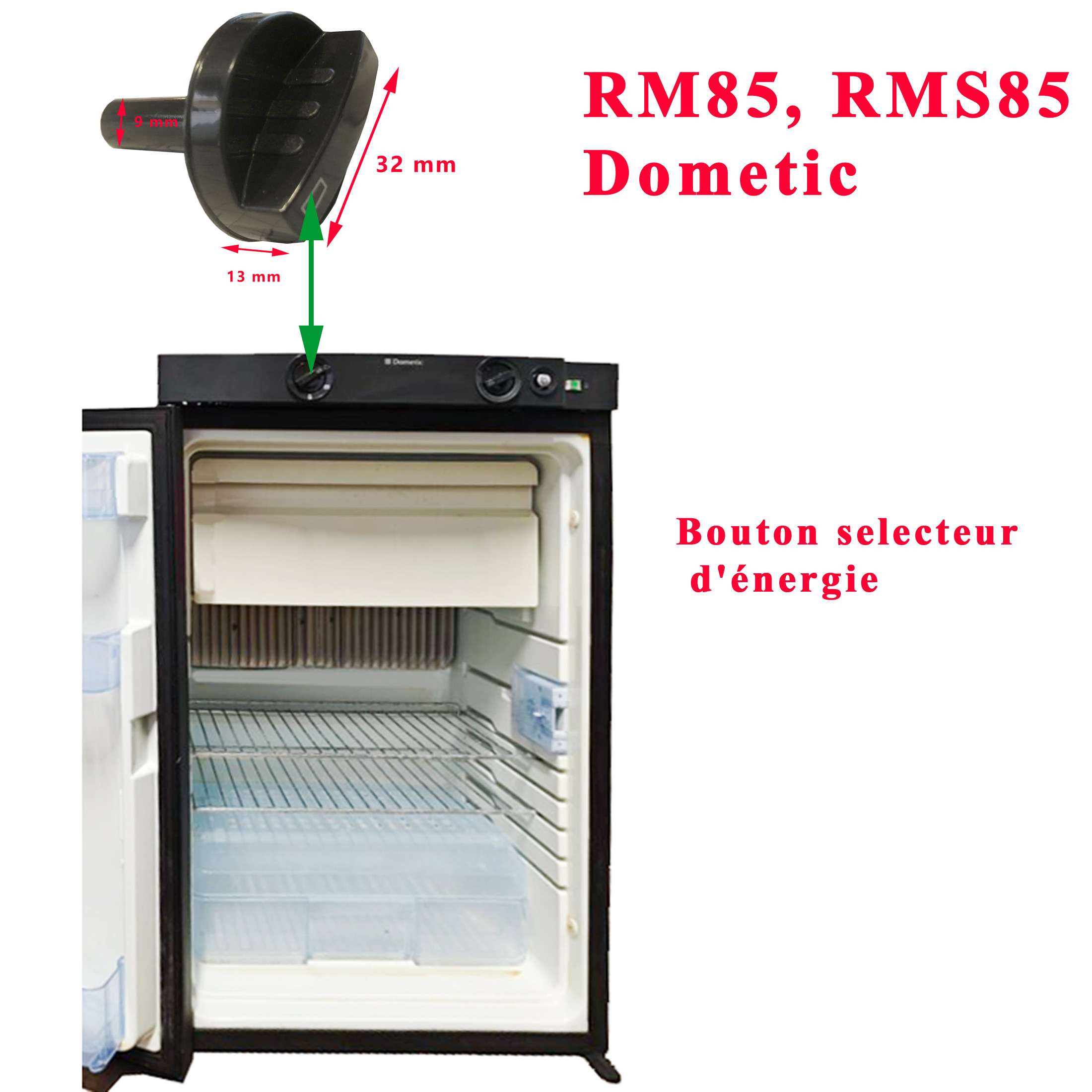Dometic, bouton rotatif selecteur du mode d'énergie pour RM8500, RM8550, RMS8500, RMS8550