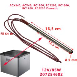 Résistance 12V/85W 207254602 pour réfrigérateur ACX340, ACX40, RC1200, RC1205, RC1600, RC1700, RC2200 par Dometic