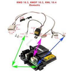 Alternative view of Dometic, relais 20 A avec faisceaux de câbles pour RMD 10.5 , RMDT 10.5 , RML 10.4  etc.