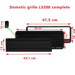 Grille de ventilation complete NOIR LS200 dimensions 479 mm x 185 mm par Dometic