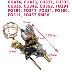 SMEV thermostat gaz pour CU414, CU433, CU311, CU333, CU335, CU342, CU352, FO291; FO391, FO211, FO251, FO300, FO311, FO457