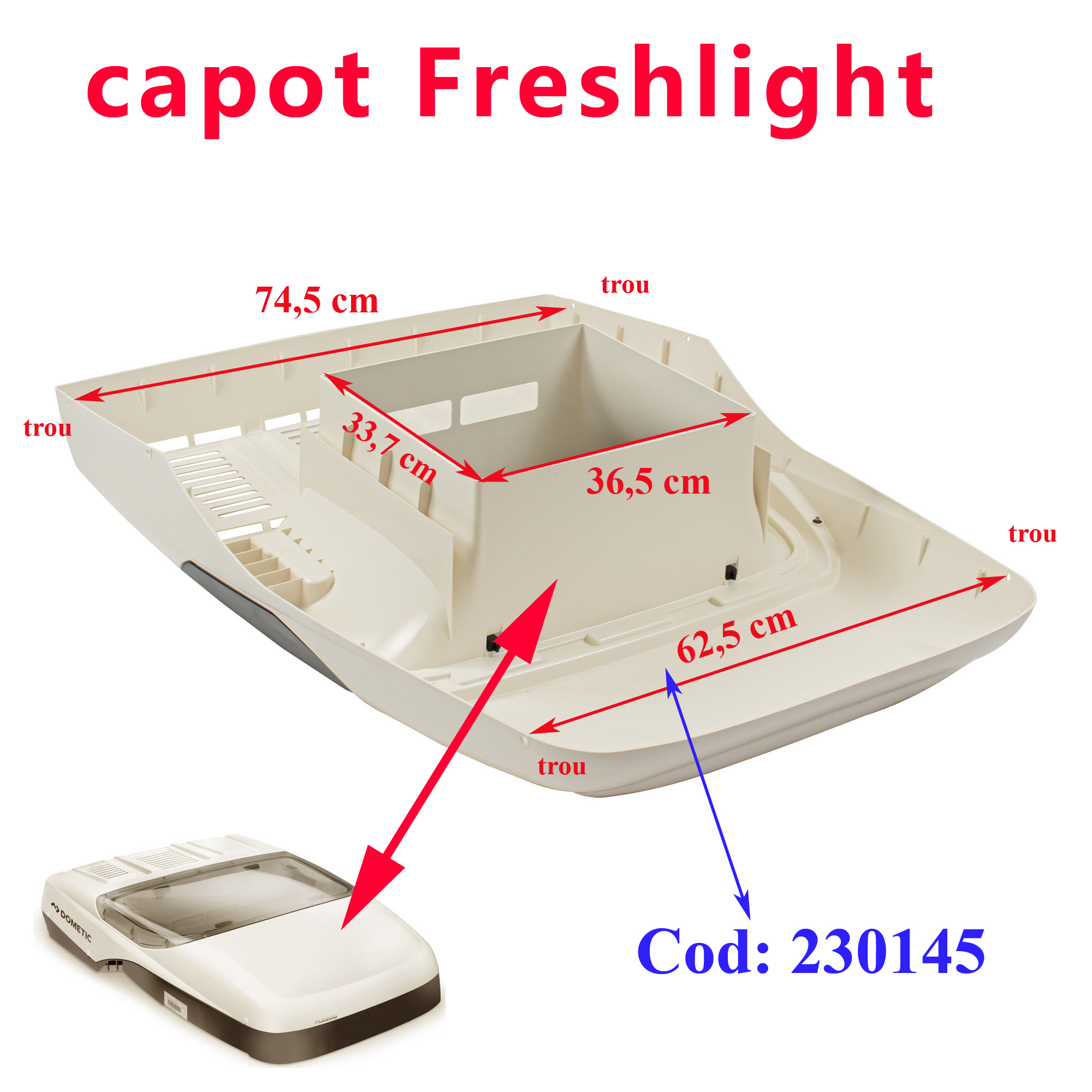 Dometic, capot blanc pour climatisation Freshlight – Image 4