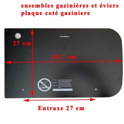 Alternative view of Dometic, HSG 2370L couvercle ou plateau en verre noir 43,7 cm x 27 cm, côté droit des ensembles gazinières et éviers