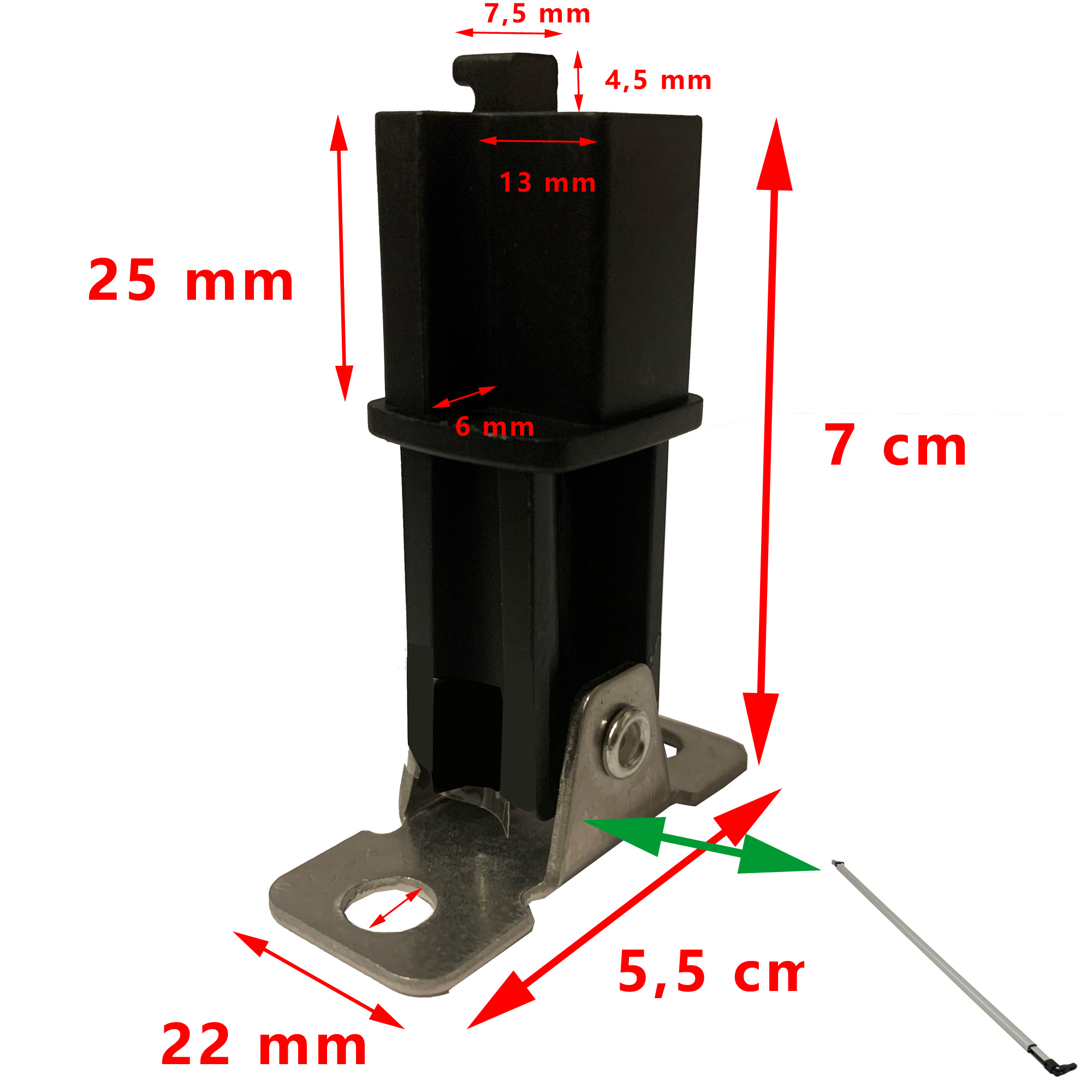 Embase de pied pour store PW1500, PW1100, PW1000, PR2000, PR2500 par Dometic