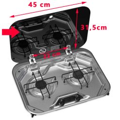 Plaque en verre noir pour gaziniere PI8022 par Dometic