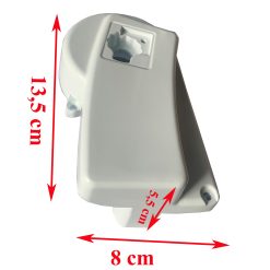 Capot en métal coté droit de couleur blanc pour store banne des marques : Prostor B500, B750, et Dometic PW1500, PW1750