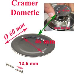 1 Couvercle 60 mm de dessus de bruleur avec leurs vis, des gazinieres camping-car Dometic Cramer
