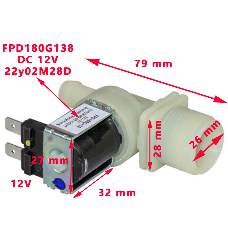 Dometic Électrovanne 4450019707 toilette CT, CTELP, CTLP, CTS, CTW 12VDC 10W