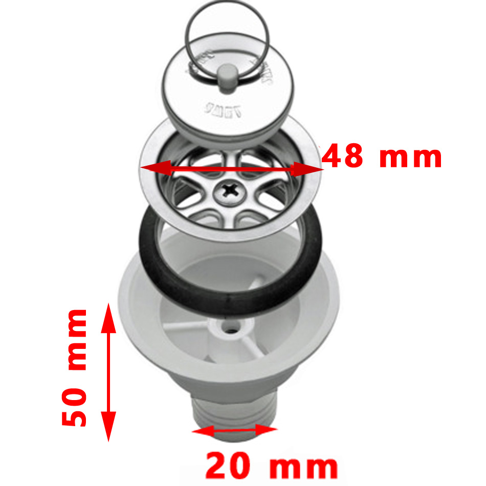Dometic Siphon AC 545 – Ø37 mm – Tuyau de sortie droite Ø20 mm pour camping-car