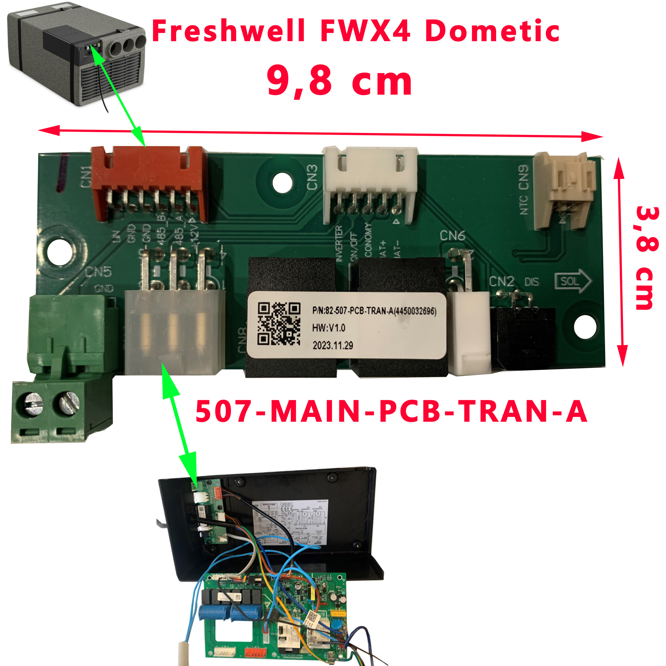 Dometic Freshwell FWX4 petite platine 82-507-PCB-TRAN-A