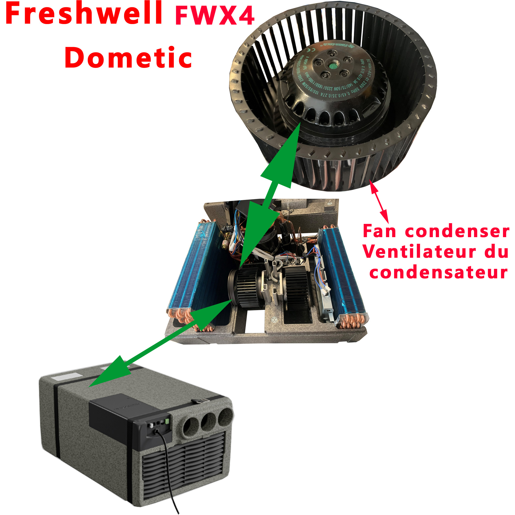 Ventilateur du condensateur pour Freshwell FWX4 par Dometic – Image 3