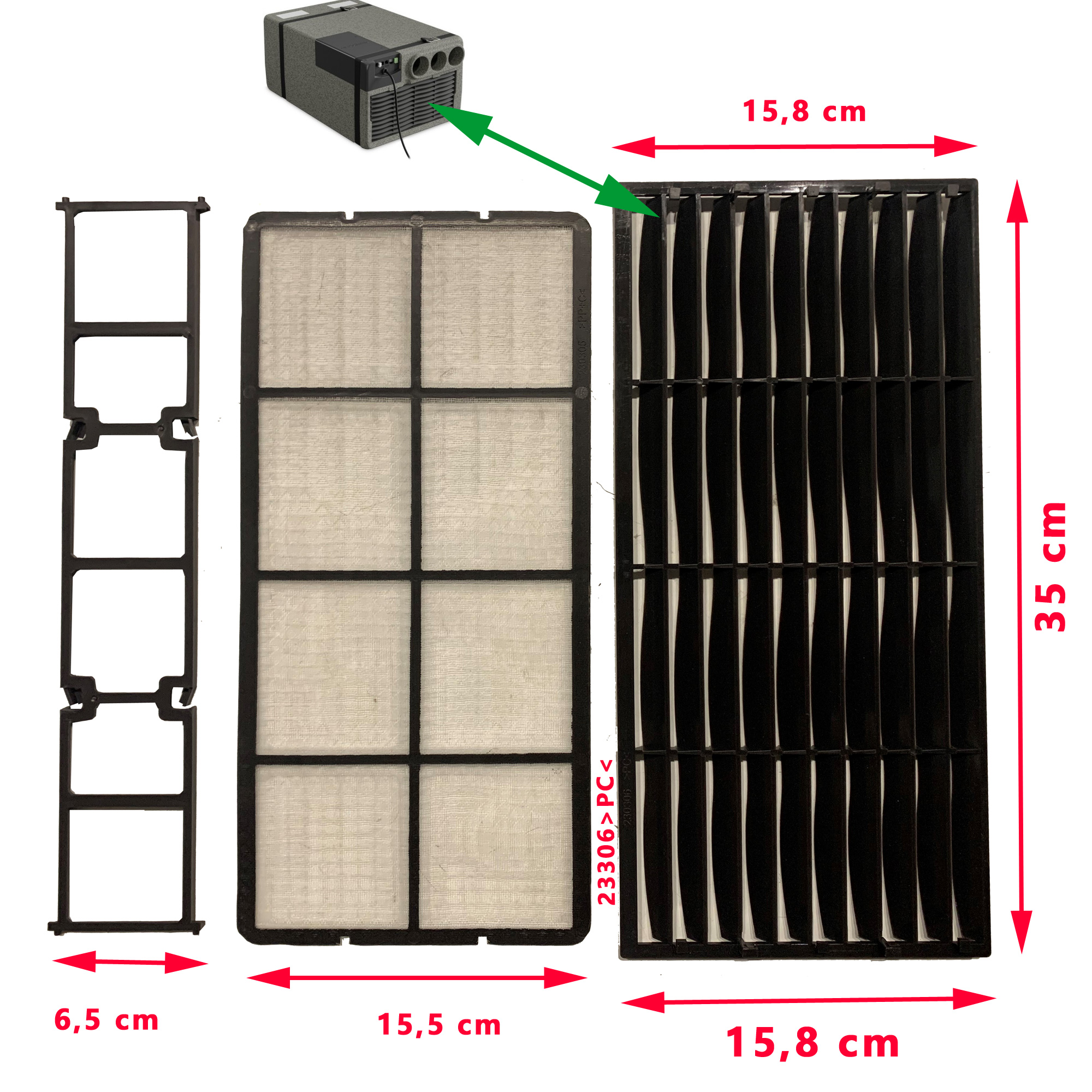Grille coté 35x16 cm des Freshwell FWX4 par Dometic