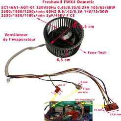 Alternative view of Ventilateur de l'evaporateur pour Freshwell FWX4 par Dometic