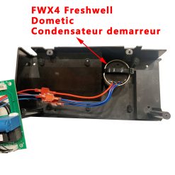 Alternative view of Dometic FWX4, B3200, Freshwell 3000, FW3000-B, FWX4350EHPC condensateur CRD02 16A P/N:600665 Motor 220 240VAC 50/60Hz insertion time 1s Restrat time 3S