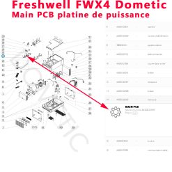 Alternative view of Dometic? Freshwell FWX4 MAIN PCB platine de Puissance 507-main0301 V1.0-0x1F35