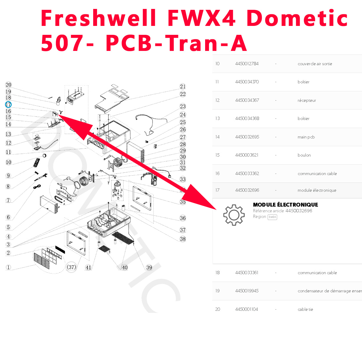 Dometic Freshwell FWX4 petite platine 82-507-PCB-TRAN-A – Image 3