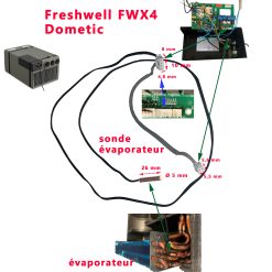 Dometic Freshwell FWX4 sonde de température de l'évaporateur à remplacer si le code erreur E2