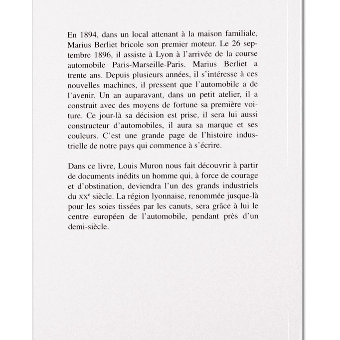 Marius Berliet de Louis Muron – Éditions LUGD – 1995 – Image 3